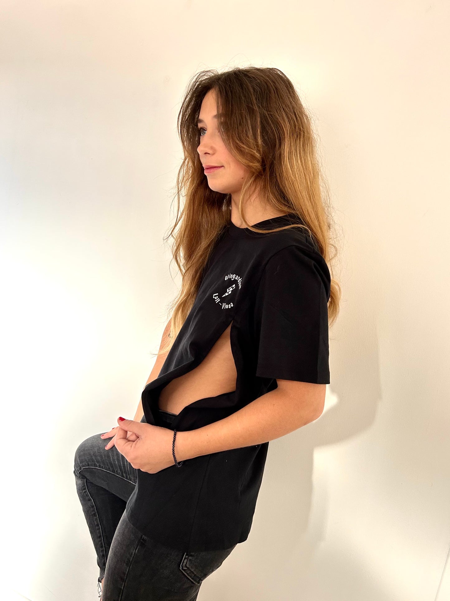 T-shirt d'allaitement JENNY noir - 100% coton