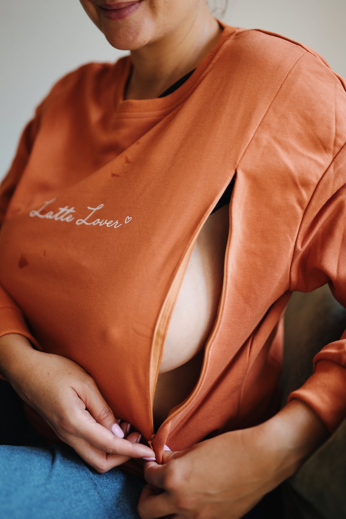 Pull orangé LEONIE  - 100% coton