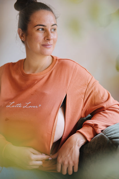 Pull orangé LEONIE  - 100% coton