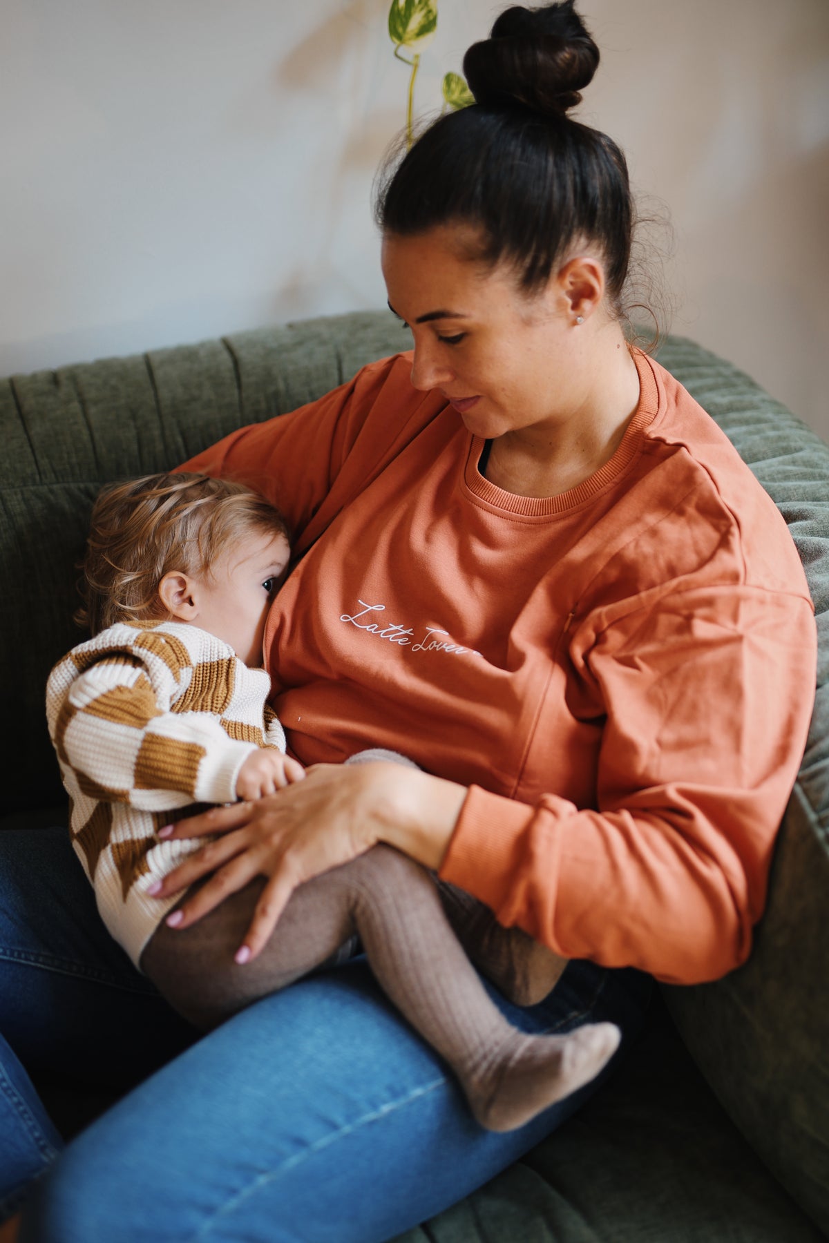Pull orangé LEONIE  - 100% coton
