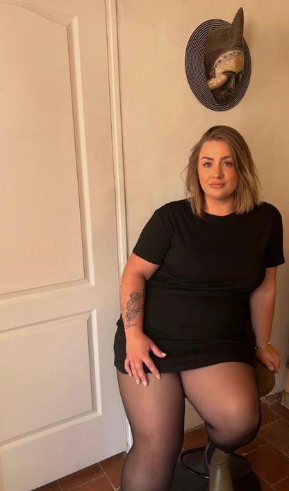 Robe noire d'allaitement INES - 100% coton