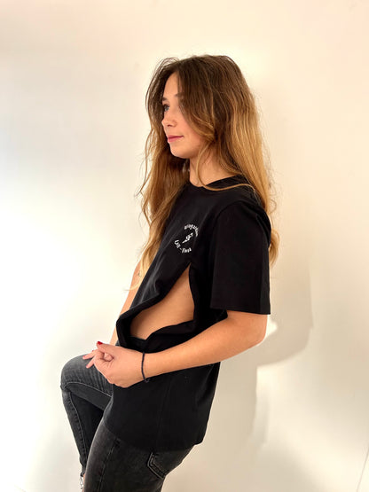 T-shirt d'allaitement JENNY noir - 100% coton