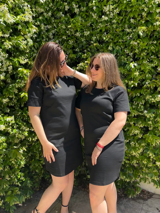Robe noire d'allaitement INES - 100% coton